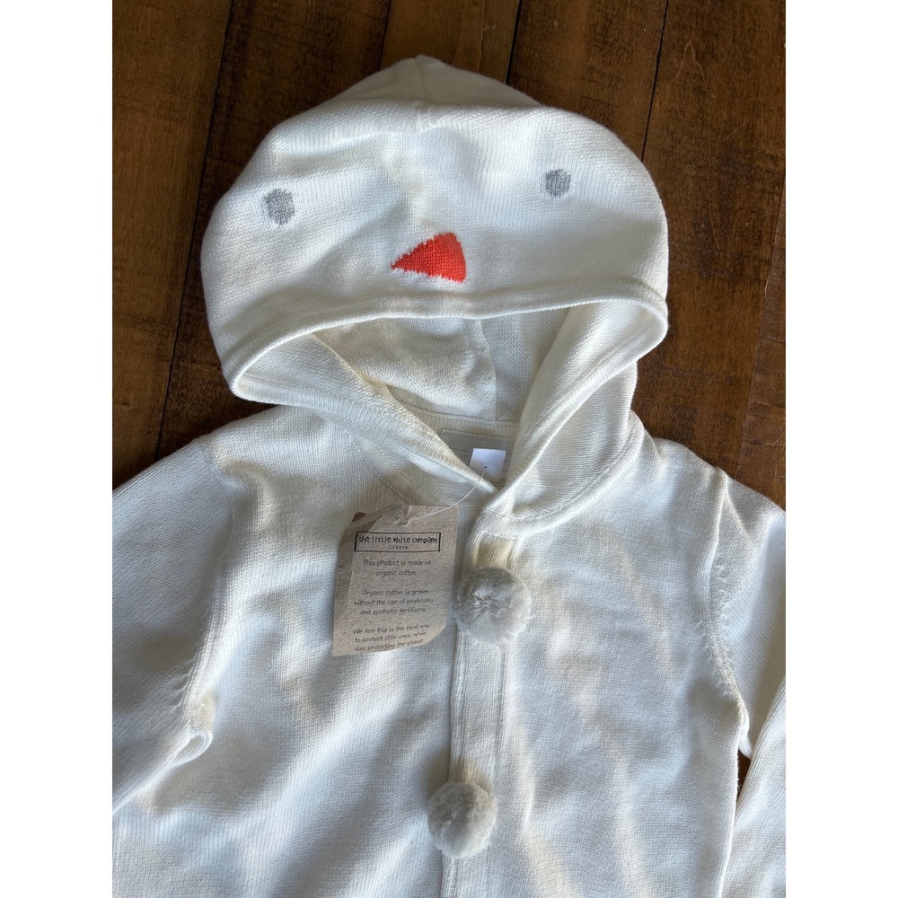The Little White Company Snowman Knitted Romper Kids 1.5-2Y Ivory Organic Cotton - Picture 2 of 6